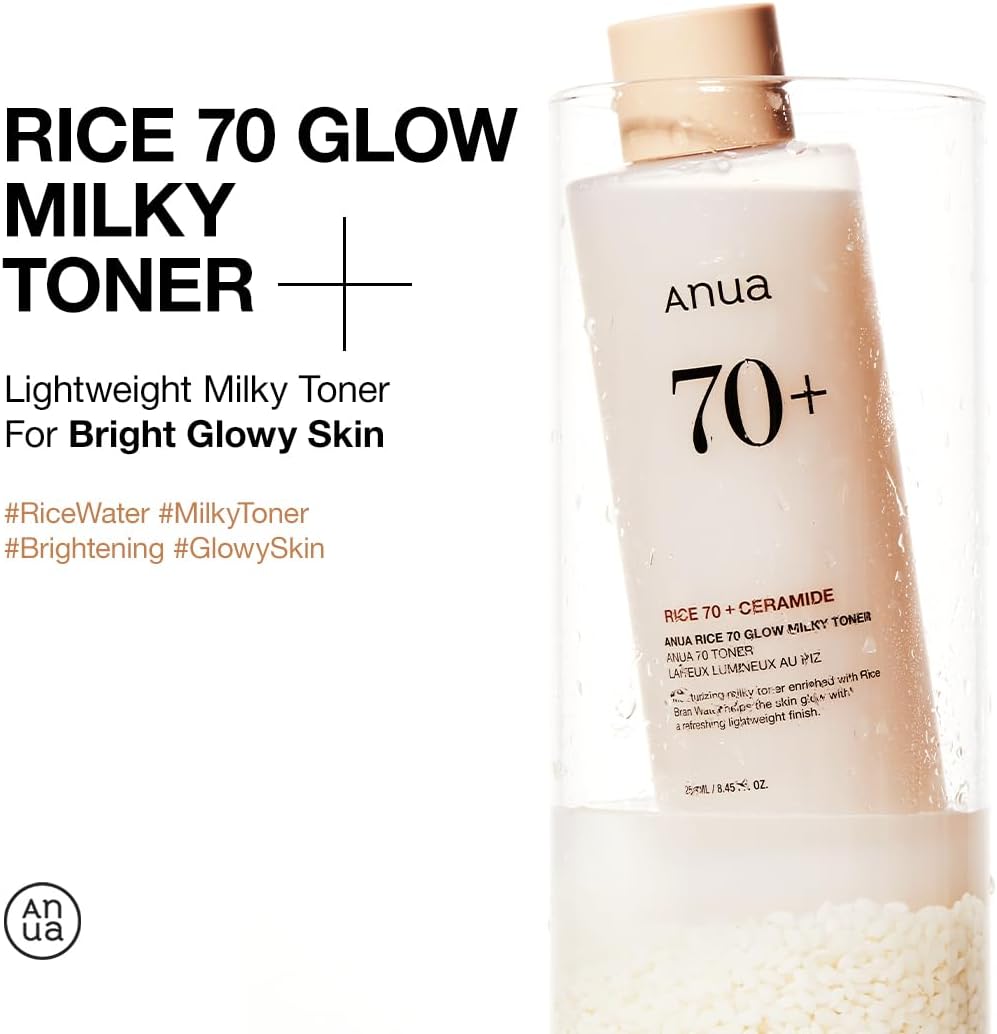 Anua Rice 70 Glow Milky Toner: Hydrating, Soothing, and Brightening for All Skin Types