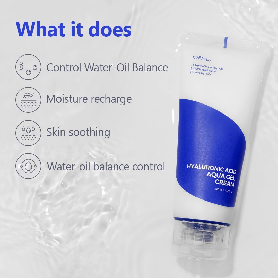 IsNtree Hyaluronic Acid Aqua Gel Cream | Lightweight Hydration for Oily and Combination Skin